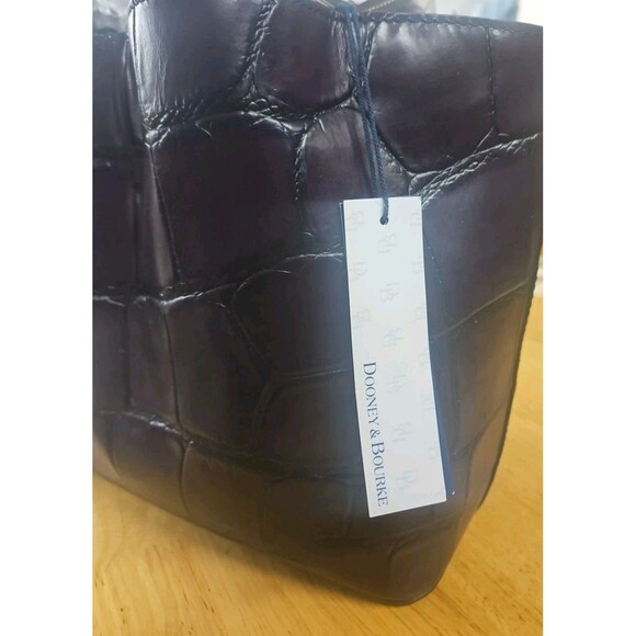 Dooney & Bourke Denison Croco Medium Small Flynn Top Handle Tote Bordeaux NWT - Picture 6 of 8